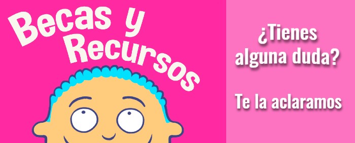 Cartel informativo sobre becas y ayudas a la dependencia disponibles en la Comunidad de Madrid