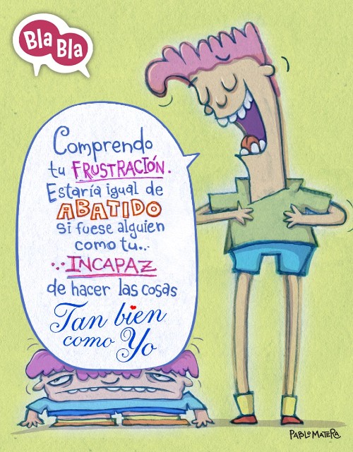 Adolescente burlándose de otro para hacer que salte