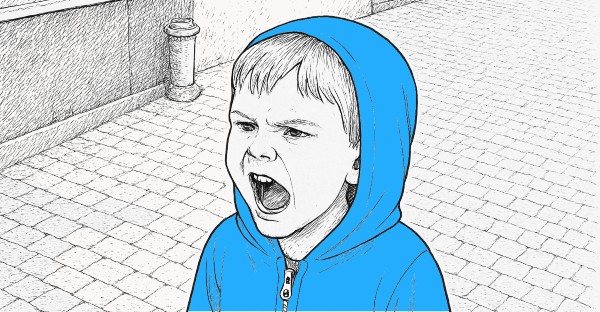Niño con rabieta
