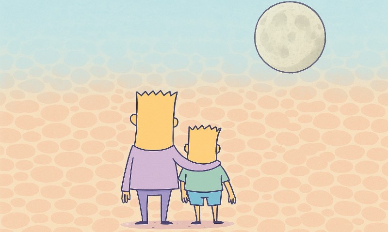 Ilustración de un niño caminando de puntillas