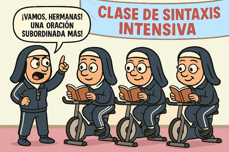 Grupo de monjas con monitora haciendo ejercicio cognitivo en un gimnasio