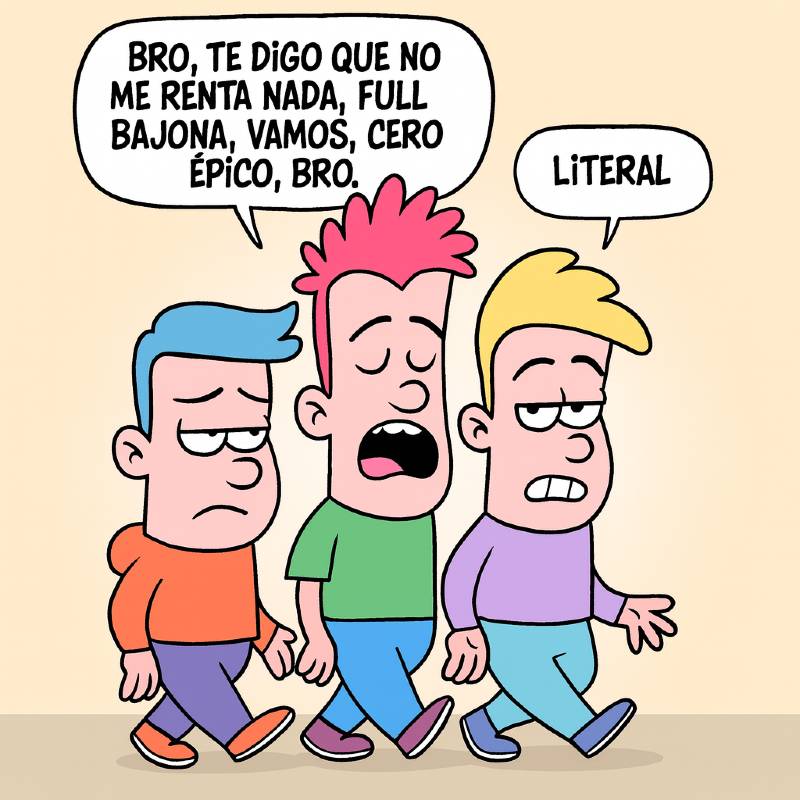 Grupo de adolescentes charlando en su jerga