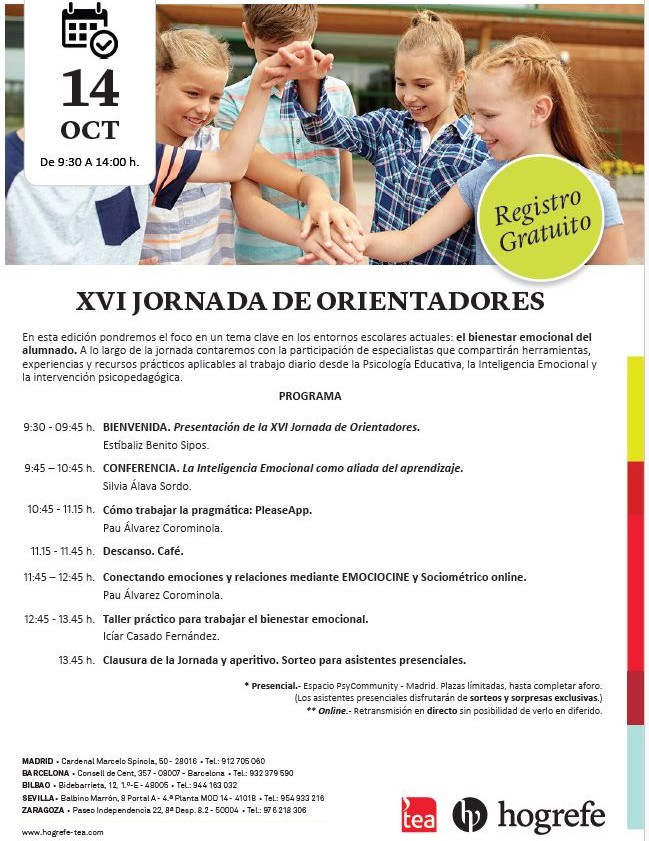 Programa de las Jornadas para Orientadores celebradas en 2025 por la editorial TEA