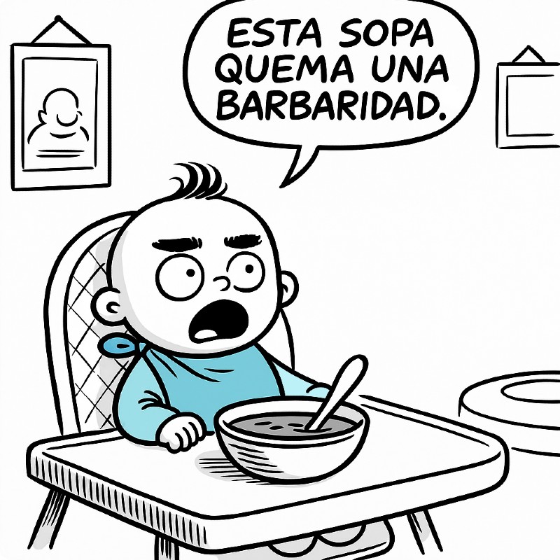 Niño que comienza a hablar empleando una frase muy compleja