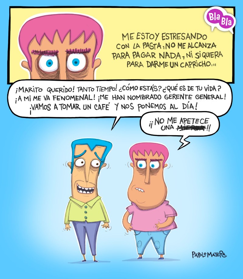Encuentro casual entre dos personas con emociones muy distintas
