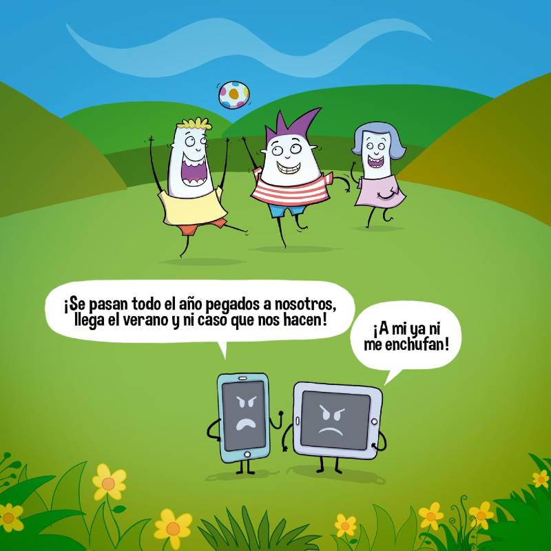 Dos pantallas se quejan de que los niños ya no les hacen caso
