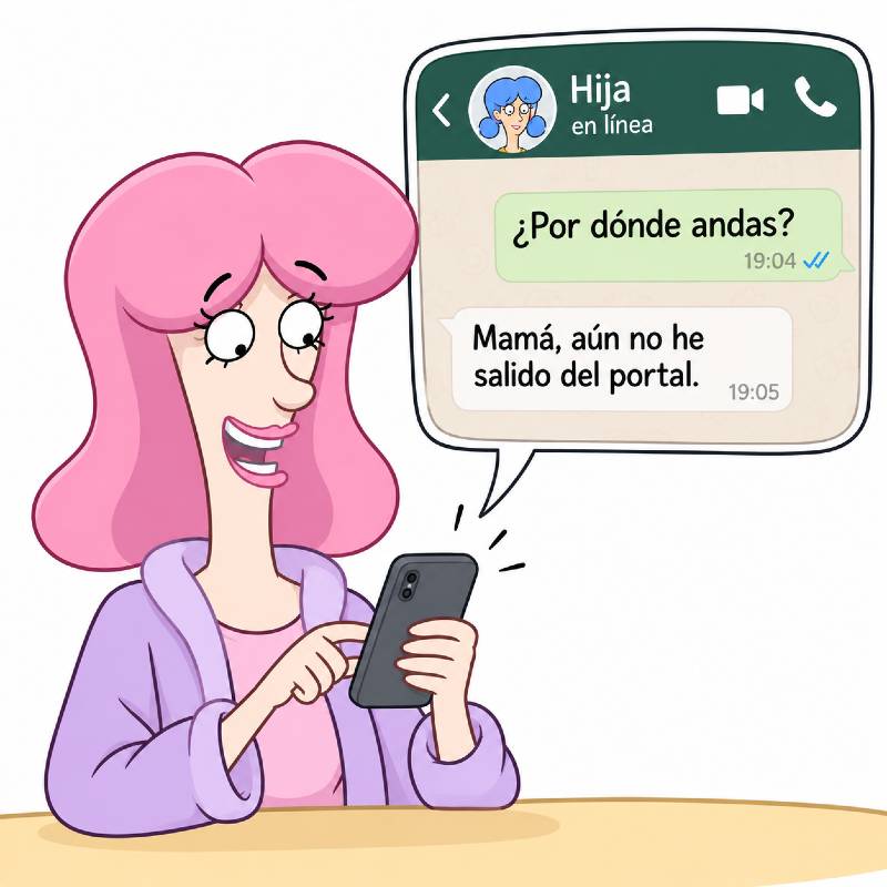 Una madre pregunta a su hija dónde está cuando esta no ha salido siquiera de casa