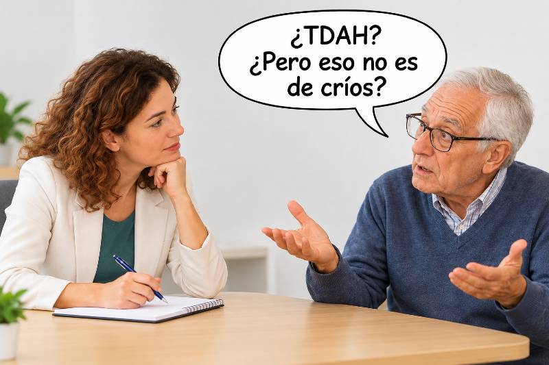 Persona mayor extrañada de tener TDAH