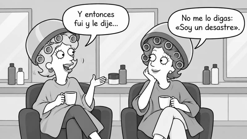 Dos mujeres charlan en la peluquería