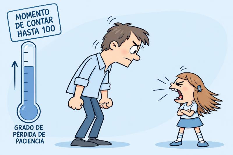 Padre a punto de perder la paciencia con su hija